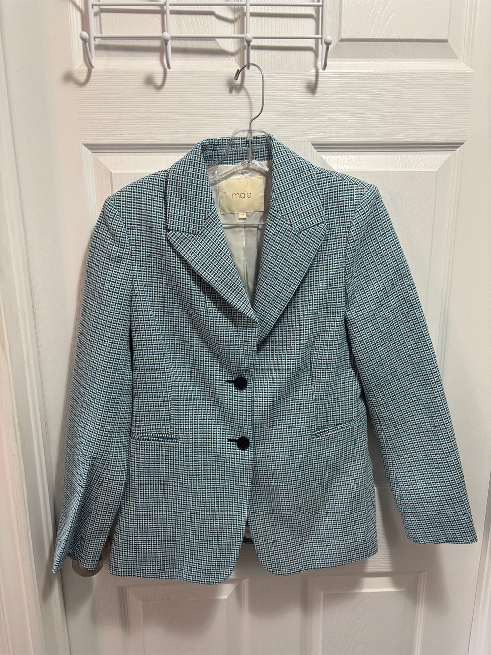 Maje Vikar Houndstooth Tweed Blazer